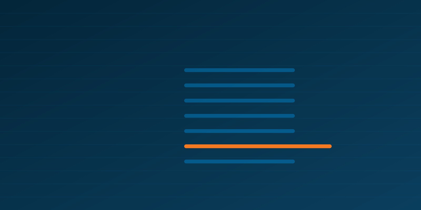 Stacked invoice lines with one longer line picked out in orange
