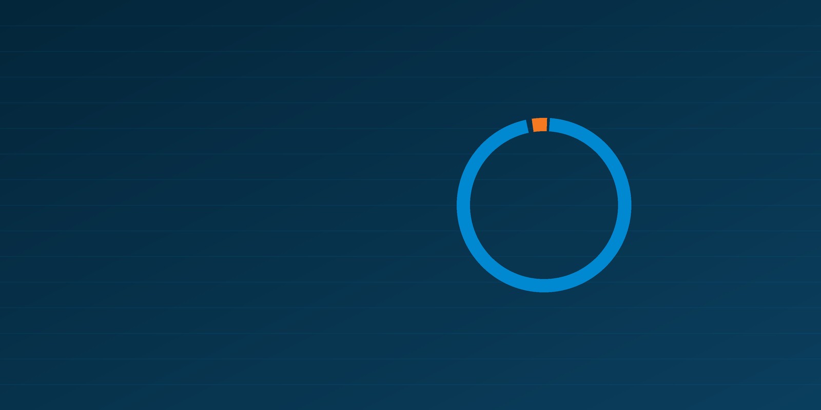 A closed ring with a small orange gap in its edge