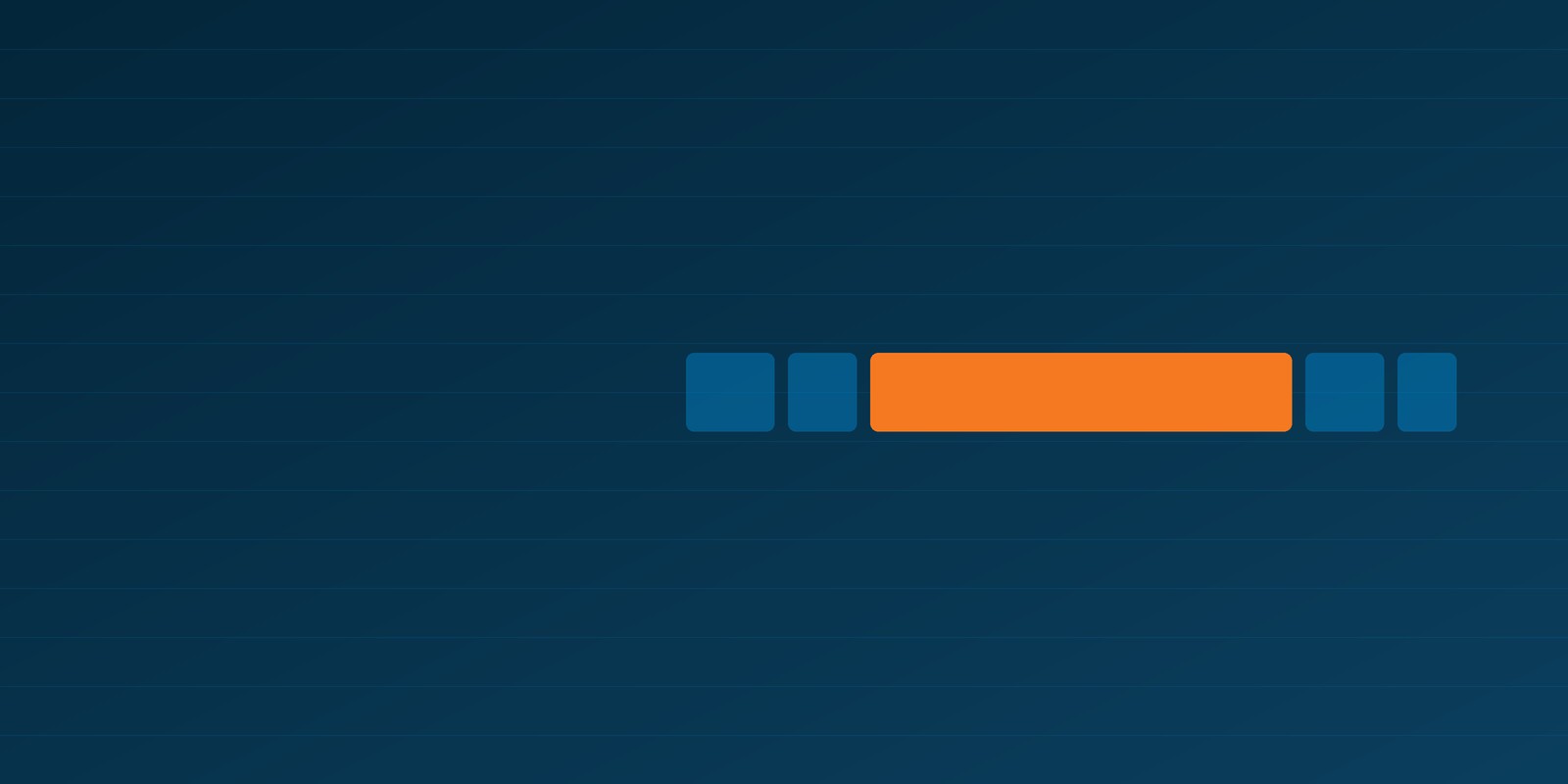 A row of small blocks beside one much larger orange block